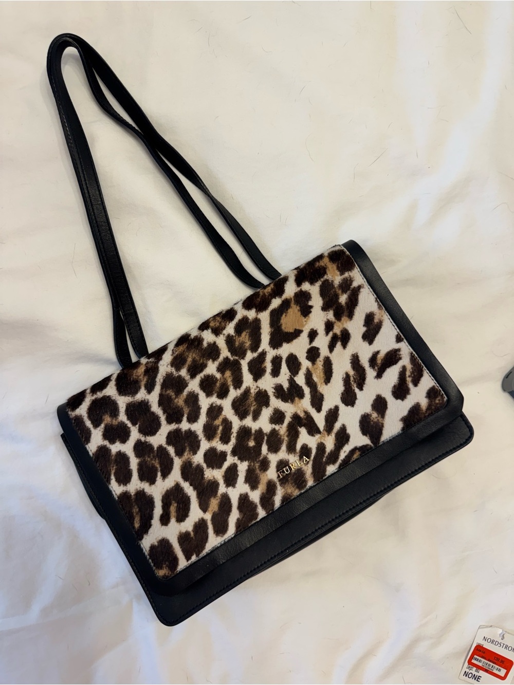 Furla Leopard-Print Shoulder Bag in Brown and Black